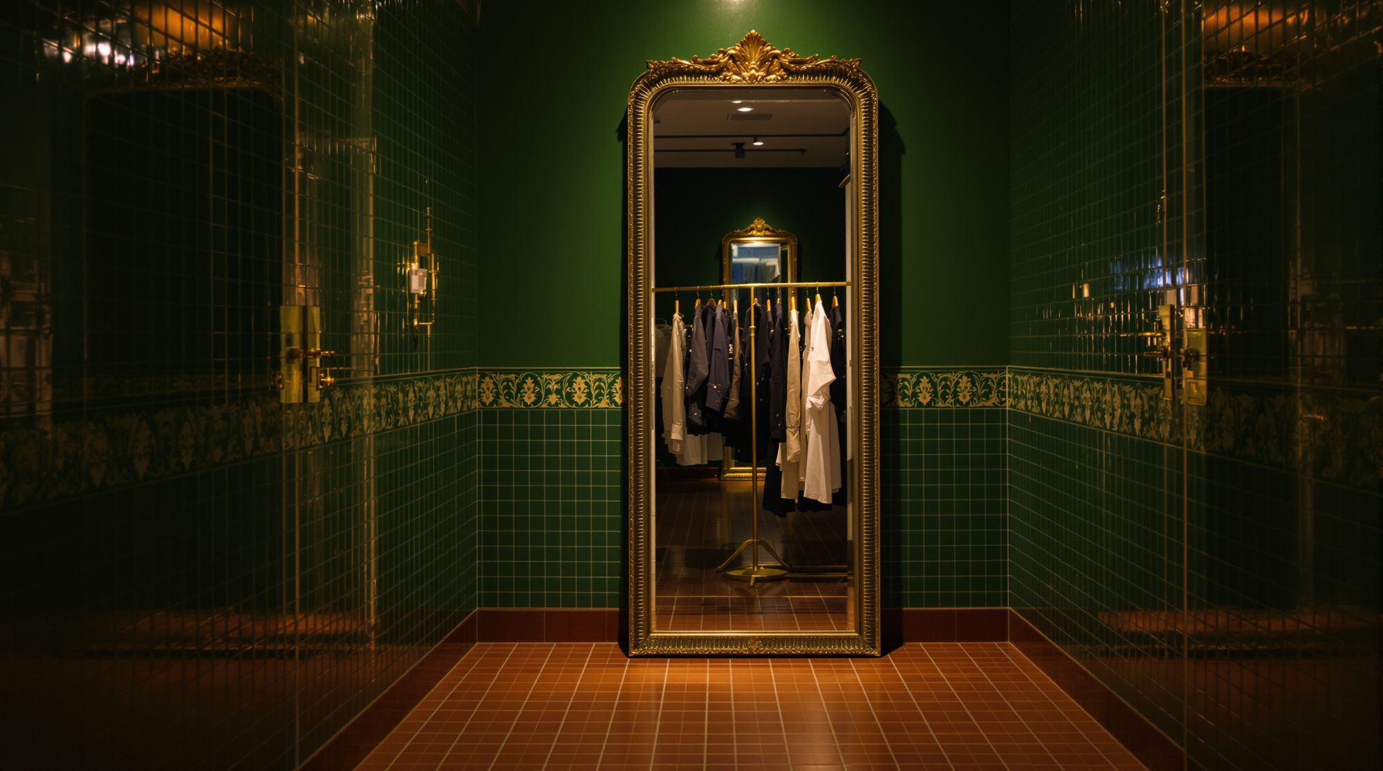 O corredor de prova da boutique